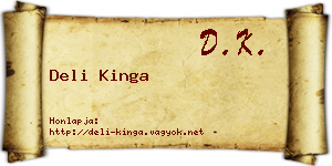 Deli Kinga névjegykártya